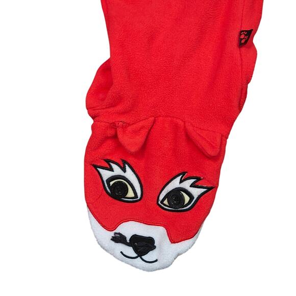 Nick & Nora Red Foxy Footed Fleece Pajama Lounge Unionsuit Womens Medium - Picture 3 of 5